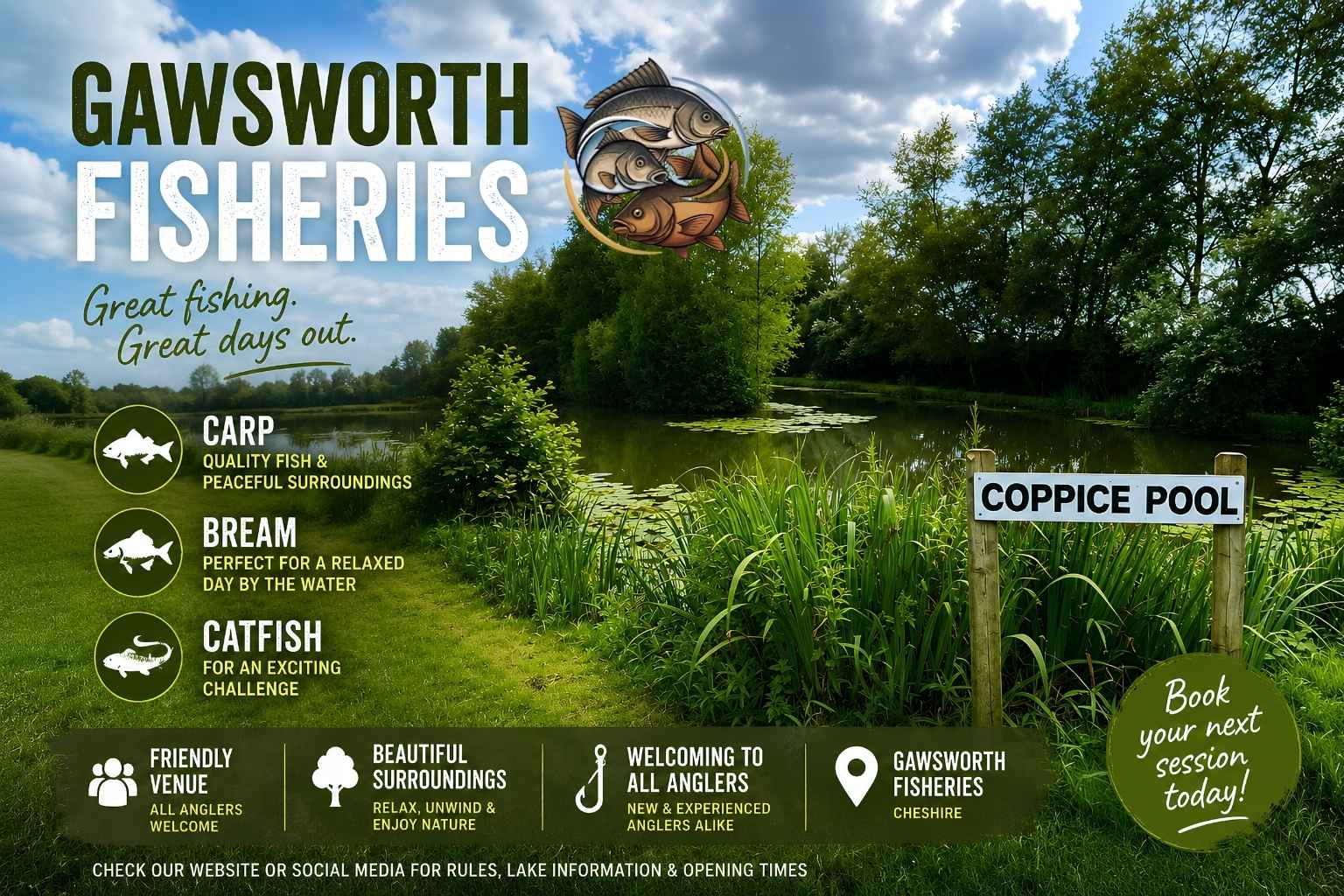 5 Reasons to Visit Gawsworth Fisheries for Carp, Bream and Catfish Fishing